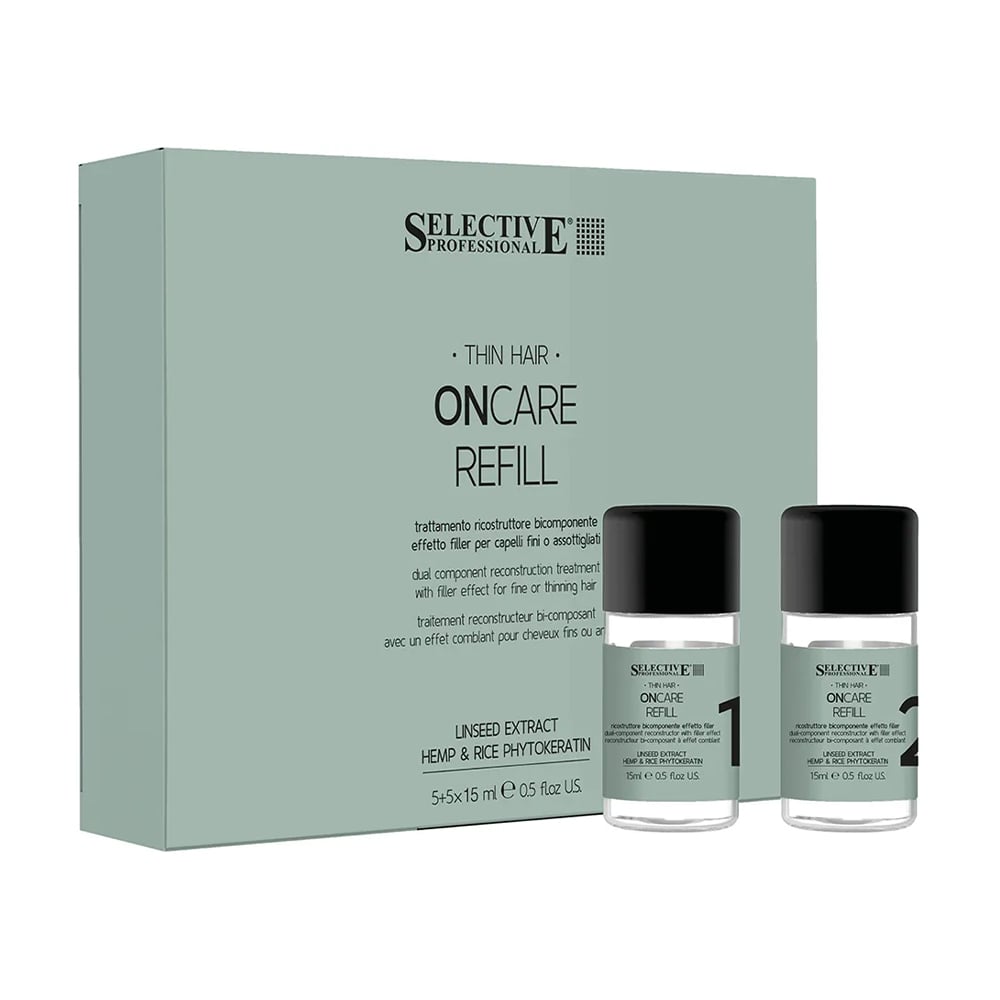 Двокомпонентний набір Selective Professional OnCare Refill Treatment для відновлення волосся, 5+5*15 мл