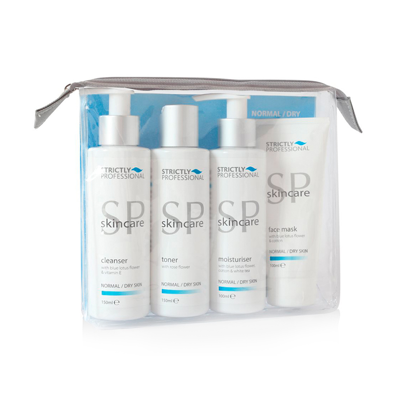 Набір Strictly Professional SP Skincare для нормальної та сухої шкіри обличчя (молочко, 150 мл + тонік, 150 мл + емульсія, 100 мл + маска, 100 мл)